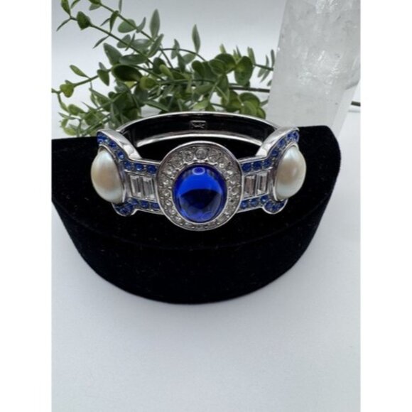 YSL Vintage Bangle Bracelet Silver Tone- Designer Beautiful Bracelet Vintage - Picture 1 of 16